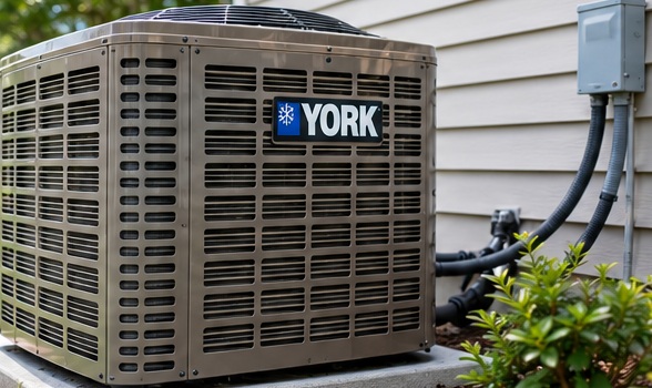 Representative heating & cooling service equipment and service illustration